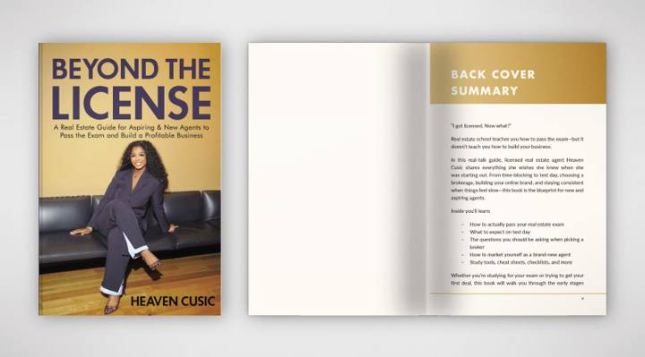 Front cover beside the opening spread
