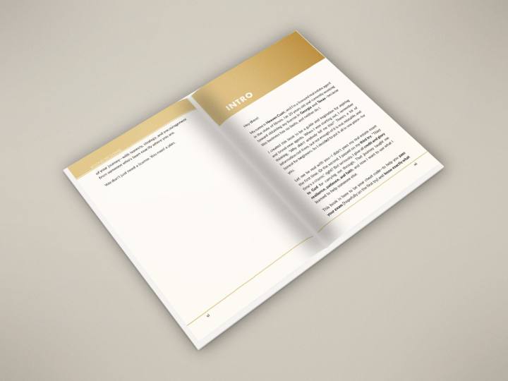 Open book tilted on a neutral background