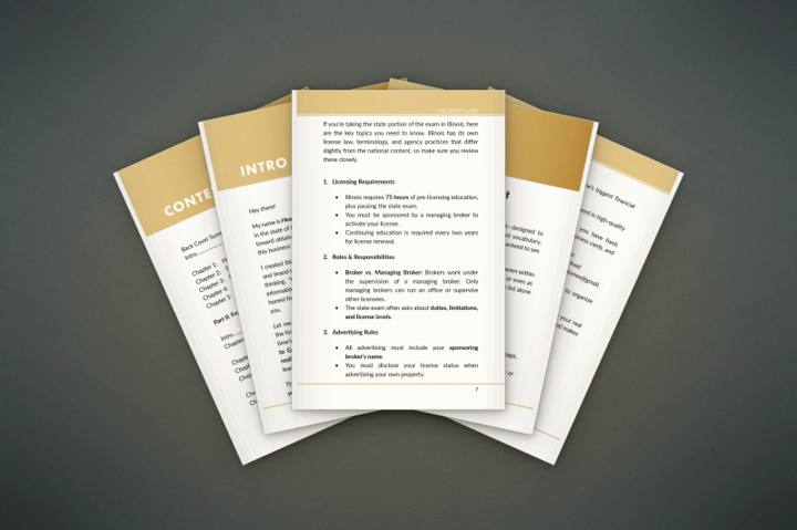 Interior pages fanned out on a dark surface