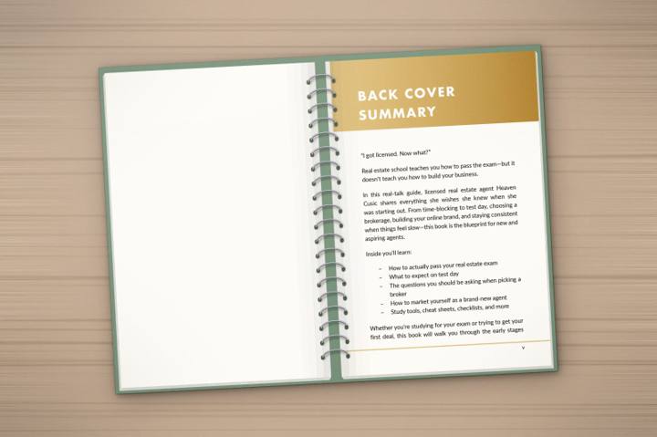 Spiral-bound workbook opened flat